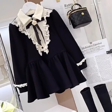 批发早春穿搭女童连衣<b class='q'>裙</b>春装2026新款<b class='q'>儿童</b>韩系女孩千金<b class='q'>裙</b>子法式小黑<b class='q'>裙</b>