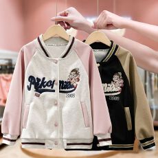 批发女童棒球服<b class='q'>春</b>秋款2026新款女大童秋季休闲上衣儿童超好看洋气外套