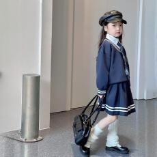 批发女童假两件套装<b class='q'>春</b>秋款2026新款洋气儿童学院风女孩裙子秋装两件套