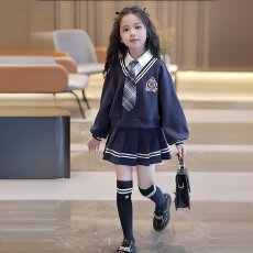 批发女童套装<b class='q'>春</b>秋款2026新款洋气儿童学院风假两件女孩裙子秋装两件套