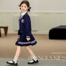 批发<b class='q'>女</b><b class='q'>童</b>学院风套装秋季2026新款韩版洋气<b class='q'>卫衣</b>半身裙两件套中大童秋装