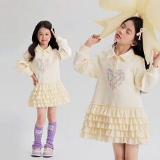 批发<b class='q'>女</b><b class='q'>童</b>春秋款连衣裙2026新款小女孩洋气儿童公主风拼接蛋糕<b class='q'>卫衣</b>裙潮