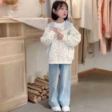 批发<b class='q'>女</b><b class='q'>童</b>外套春秋装2026新款洋气碎花连帽拉链<b class='q'>卫衣</b>儿童女孩春季上衣潮