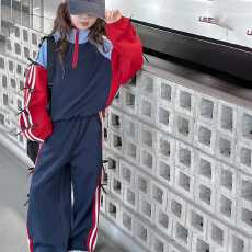 批发女童<b class='q'>拼</b>接套<b class='q'>装</b>2026新款春秋季洋气时髦潮流小女孩卫衣<b class='q'>裤</b>子两件套潮