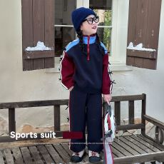 批发女童<b class='q'>拼</b>色套<b class='q'>装</b>2026春秋新款潮酷风洋气时髦蝴蝶结外套休闲<b class='q'>裤</b>两件套