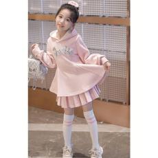 批发<b class='q'>女</b><b class='q'>童</b><b class='q'>连衣裙</b>套装春秋2026新款儿童洋气卫衣半身裙子jk百褶裙两件套