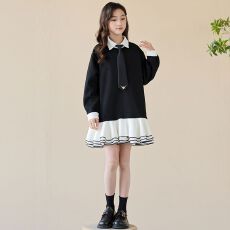 批发<b class='q'>女</b><b class='q'>童</b><b class='q'>连衣裙</b>春秋2026新款春装女孩学院风裙子时髦中大童洋气公主裙