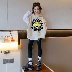批发女童卫衣马甲套装春秋季2026新款洋气时髦中大童卫衣打底衫两件套