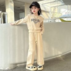批发女童卫衣套装2025新款<b class='q'>春</b>秋款韩版洋气儿童长袖卫衣休闲长裤两件套