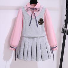 批发女童学院风套装春秋款2026新款洋气时髦<b class='q'>儿童</b>jk制服百褶<b class='q'>裙</b>子两件套