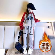 批发女童秋冬套装2025新款中大童洋气时髦卫衣<b class='q'>儿童</b>网红炸街加绒<b class='q'>运动服</b>
