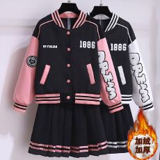 批发<b class='q'>女童</b>棒<b class='q'>球</b>服套装秋装外套2025新款洋气儿童学院风jk裙子春秋两件套