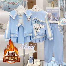 批发女童秋冬运动套装2025新款洋气<b class='q'>儿童</b>中大童休闲卡通加绒加厚两件套