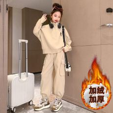 批发女童秋季套装2025新款洋气中大童冬季时髦儿童<b class='q'>休闲</b>运动加绒两件套