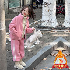 批发女童秋冬季套装2025新款洋气儿童运动服中大童<b class='q'>休闲</b>加绒加厚两件套