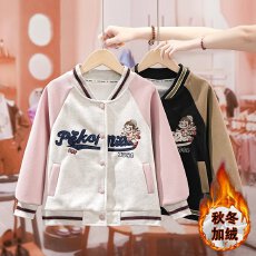 批发女童棒球服外套冬秋季2025新款韩版大<b class='q'>儿童</b>春秋装初中学生卫衣上衣