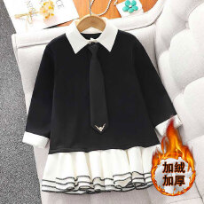 批发<b class='q'>女童</b>蓬蓬<b class='q'>裙</b>2025新款秋冬季儿童学院风POLO领<b class='q'>连衣裙</b>假两件公主裙潮