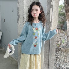 批发女童毛衣秋冬打底针织衫小女孩时尚炸街童装厚毛线衣儿童冬装洋气