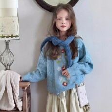 批发女童毛衣秋冬款2025新款儿童洋气打底衫女孩百搭长袖针织上衣冬装