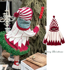 批发女童毛衣冬季新款<b class='q'>韩版</b>中大童洋气女孩撞色斗篷连帽外套针织上衣潮