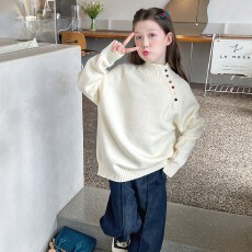 批发<b class='q'>女童</b>加<b class='q'>厚毛衣</b>秋冬款2026新款儿童毛线衣针织衫冬季女孩白色<b class='q'>打底衫</b>