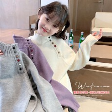 批发<b class='q'>女童</b>毛<b class='q'>衣</b>冬季2026新款韩版儿童加厚毛线衣高领针织衫女孩打底上衣