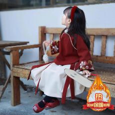 批发<b class='q'>女童</b>加<b class='q'>绒套装</b>秋冬2025新款儿童年服中国风唐装童装<b class='q'>半身裙</b>两件套潮