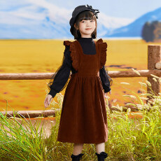批发女孩秋冬套装2026新款<b class='q'>中大</b><b class='q'>童</b>洋气连衣裙初中生赫本风公主裙背心裙
