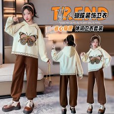 批发女童连帽卫衣套装秋装2026新款洋气<b class='q'>儿童</b>时髦小女孩<b class='q'>休闲裤</b>两件套潮