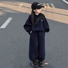 批发<b class='q'>女童</b><b class='q'>春</b>秋款卫衣套装2026新款韩版中大童洋气秋装运动长裤两件套潮