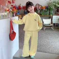 批发女童连帽<b class='q'>卫衣</b><b class='q'>套装</b>2026春季新款<b class='q'>儿童</b>韩版洋气中大童休闲运动两件套