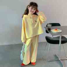 批发<b class='q'>女童</b>运动<b class='q'>套装</b>春秋款2026新款洋气童装小女孩儿童卫衣阔腿裤两件套