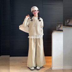 批发女童<b class='q'>休闲</b><b class='q'>套装</b>春秋<b class='q'>装</b>2026新款儿童洋气女孩背心打底衫阔腿<b class='q'>裤</b><b class='q'>三件套</b>