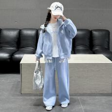 批发女童<b class='q'>春</b>秋开衫卫衣套<b class='q'>装</b>2026新款洋气儿童小女孩蕾丝拼接<b class='q'>上衣</b>两件套