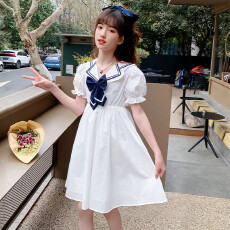 批发女童连衣裙夏装2026新款洋气儿童蝴蝶结短袖公主裙小女孩<b class='q'>韩版</b>裙子