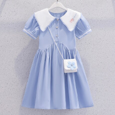 批发女童连衣裙夏季薄款2026新款洋气中大童女孩公主裙<b class='q'>儿童</b>学院风裙子