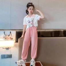批发女<b class='q'>童</b><b class='q'>套装</b><b class='q'>202</b>6夏季新款洋气短袖儿<b class='q'>童</b>韩版休闲半身<b class='q'>裙</b>时髦夏天两件套
