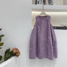 批发女童无袖<b class='q'>裙子</b>夏装2026洋气<b class='q'>儿童</b>网红背心公主裙中大童纯色连衣裙潮