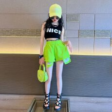 批发女童套装夏装2026新款潮流<b class='q'>儿童</b>洋气休闲短<b class='q'>裤</b>中大童背心夏款两件套