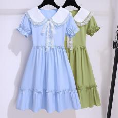 批发女童连衣裙夏装2026新款<b class='q'>儿童</b>洋气时髦女孩夏季薄款娃娃领公主<b class='q'>裙子</b>