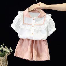 批发<b class='q'>女</b><b class='q'>童</b>小香风公主<b class='q'>套装</b>夏季2026新款儿童洋气时髦短袖短裤夏装两件套