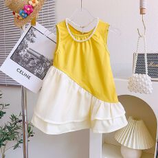 批发女童夏季连衣裙2026新款洋气<b class='q'>儿童</b>无袖背心裙中大童不规则公主<b class='q'>裙子</b>