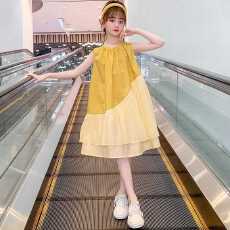 批发<b class='q'>女</b><b class='q'>童</b>休闲<b class='q'>连衣裙</b>2026夏季新款洋气时髦拼接大裙摆无袖公主背心裙
