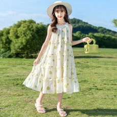 批发<b class='q'>女</b><b class='q'>童</b>无袖<b class='q'>连衣裙</b>夏季2026新款夏装中大童洋气网红公主裙女孩裙子潮