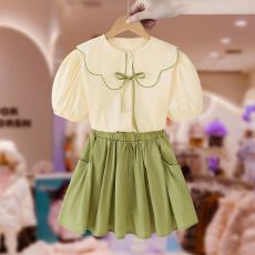 批发<b class='q'>女</b><b class='q'>童</b>夏季<b class='q'>套装</b>2026新款儿<b class='q'>童装</b>小女孩休闲短袖衬衫运动短裤两件套潮