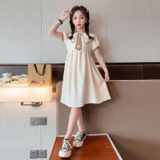 女童夏装连衣裙2026新款洋气中大童学院风公主裙儿童夏天短袖裙子