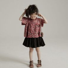 批发<b class='q'>女</b><b class='q'>童</b>格子<b class='q'>套装</b>夏季新款2026儿童立领上衣小女孩甜美花苞裙两件套潮