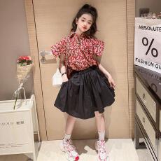 批发<b class='q'>女</b><b class='q'>童</b>夏季<b class='q'>套装</b>2026韩版儿童时尚短袖格子衬衫半身裙中大童两件套潮