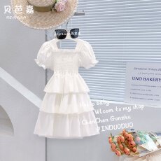 批发<b class='q'>女童</b>连<b class='q'>衣裙</b>夏季新款洋气露背蝴蝶结公主裙炸街夏装儿童蓬蓬蛋糕裙