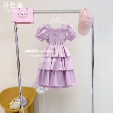 批发<b class='q'>女童</b>夏<b class='q'>季</b>连衣裙2026新款儿童夏装中大童蝴蝶结绑带蛋糕裙公主裙子